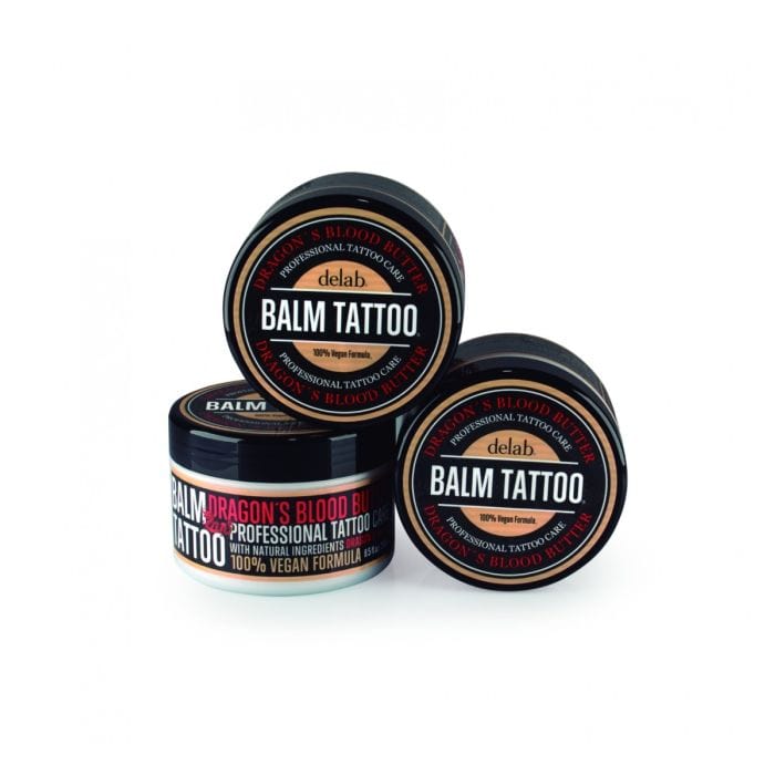 Balm Tattoo Dragon's Blood Butter 50ml. Professional tattoo aftercare balm. vitamin E & dragon's blood extract. approved by tattoo artists
dermatologically tested on damaged skin. petroleum-free tattoo afercare