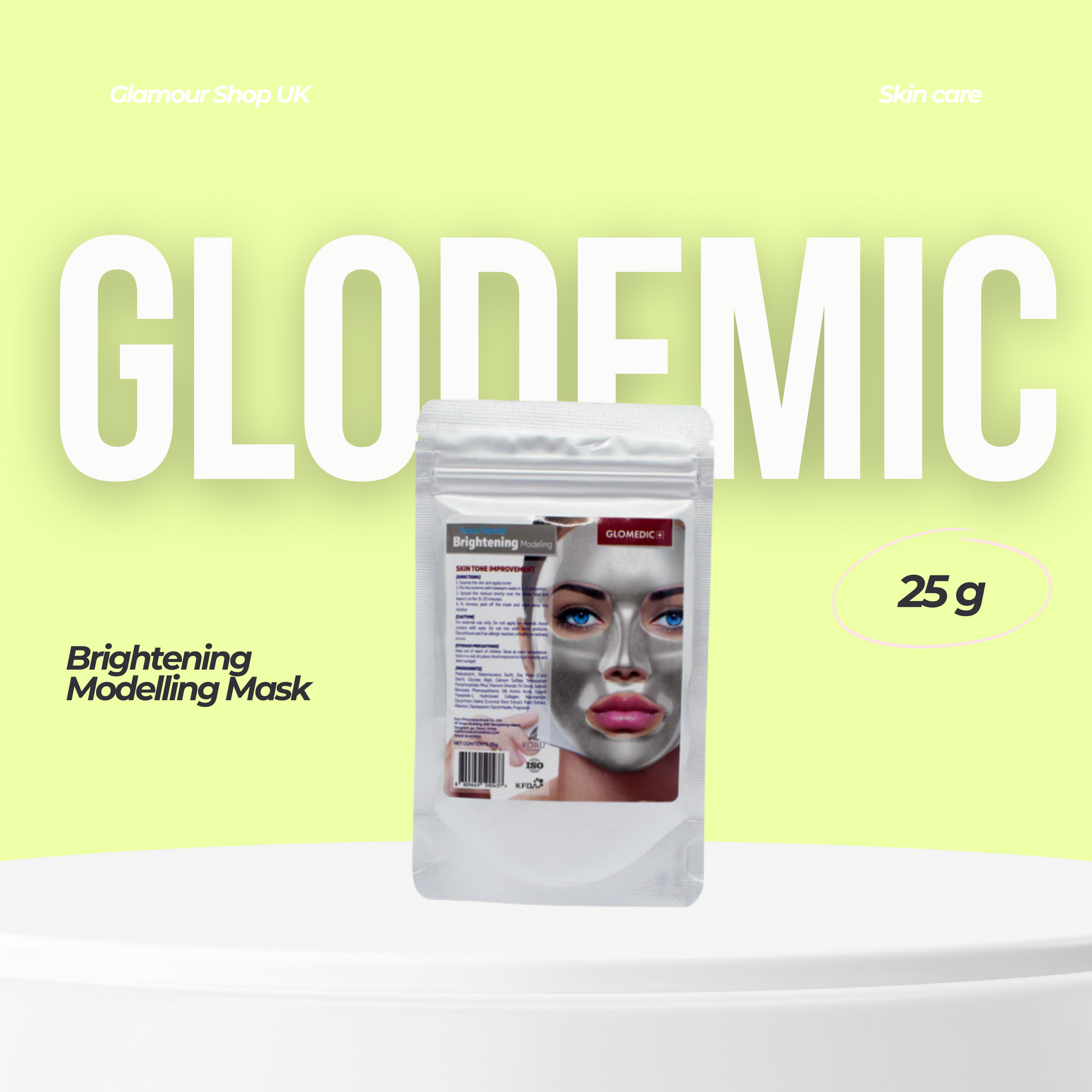 Brightening face mask designed to reduce dark spots and even out skin tone for a radiant, glowing complexion.