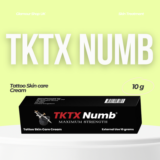 TKTX Numb Cream 10g tube for tattoo, piercing, and microblading numbing, Vitamin E for cosmetic and beauty treatments