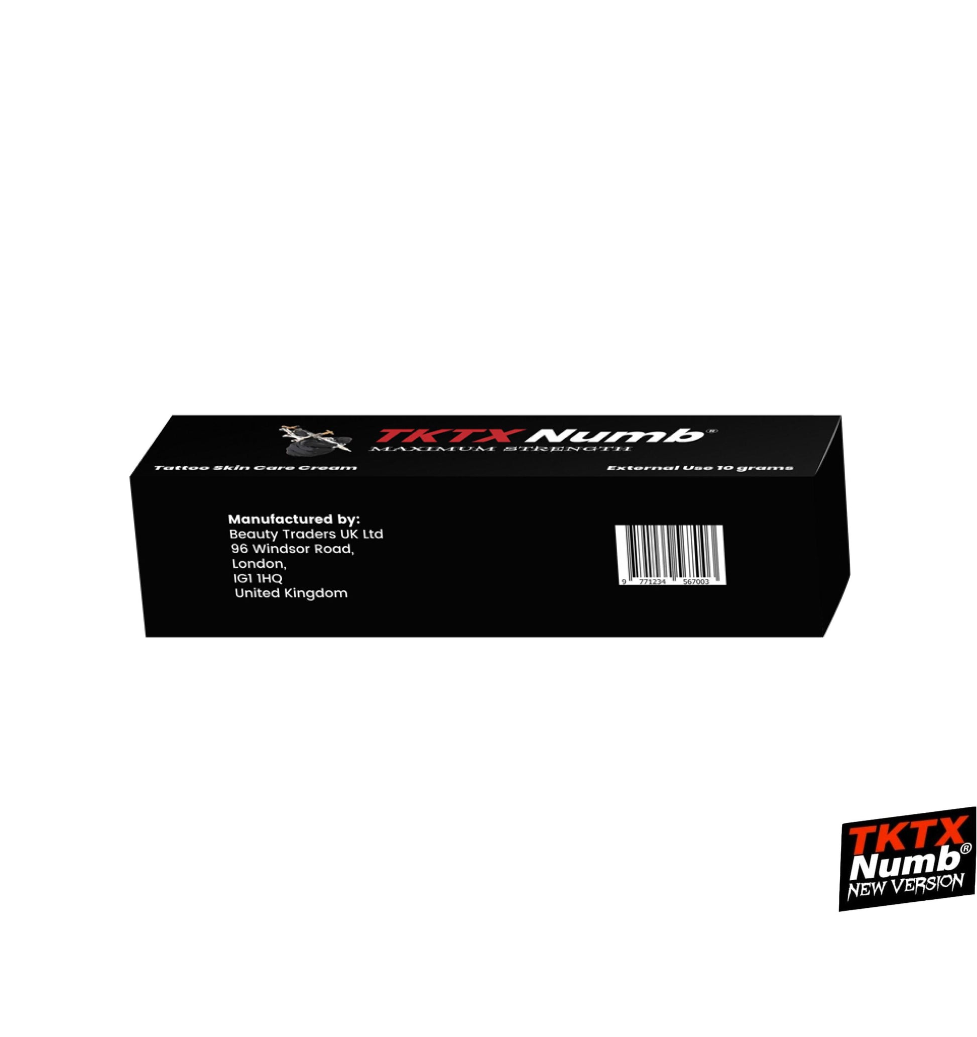 TKTX Numb Cream 10g tube for tattoo, piercing, and microblading numbing, Vitamin E for cosmetic and beauty treatments down